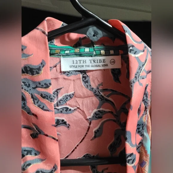 12th Tribe Multicolor Paisley Robe - Picture 2 of 6